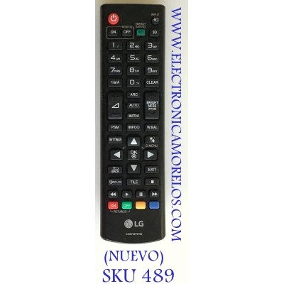 CONTROL REMOTO SMART TV LG / AKB73975762 / 0H/S11-3 / PARTE SUTITUTA AGF77627204 / MODELOS 49SL5B-B / 55SE3B-B / 55SE3KB-B / 65SE3B-B